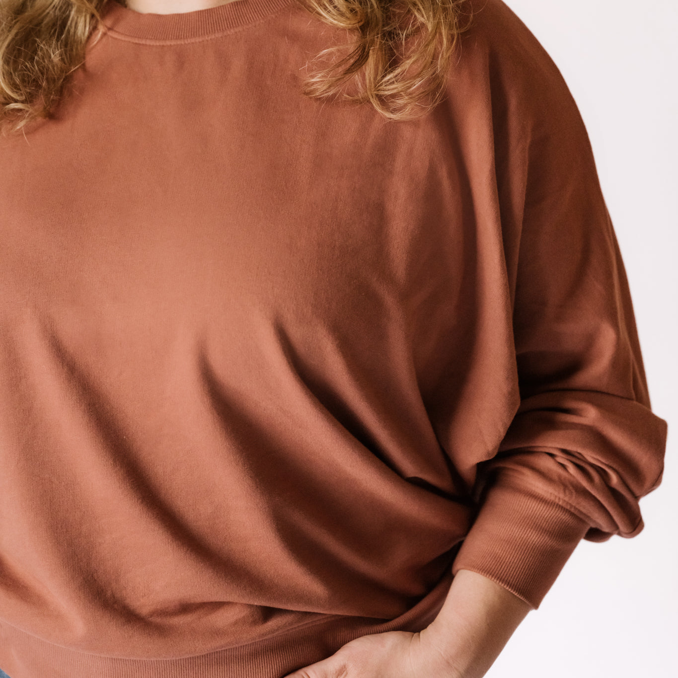 women's french terry sweatshirt clay