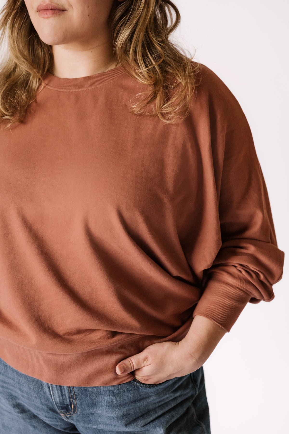 women's french terry sweatshirt clay