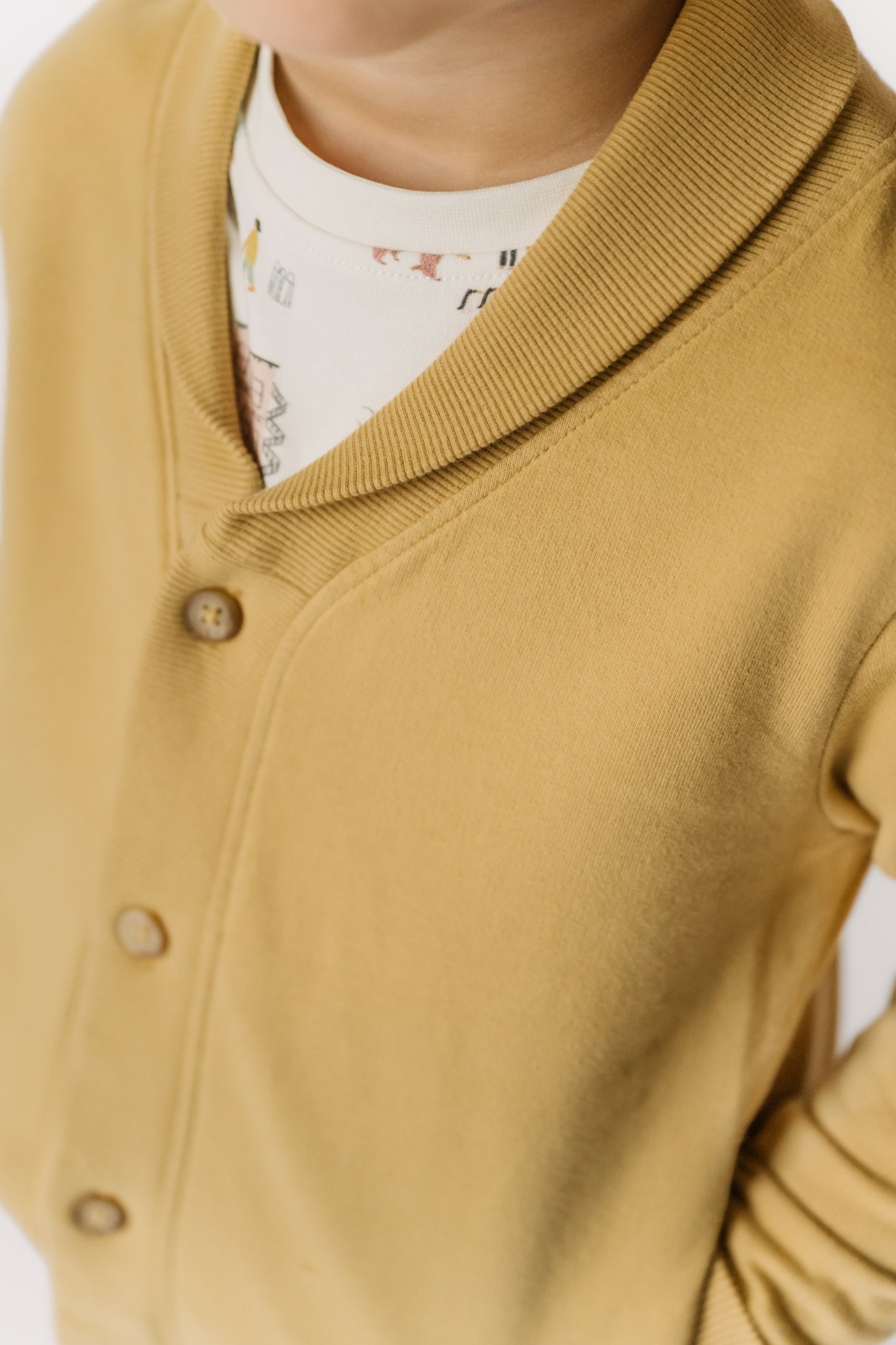 Pehr-French Terry Shawl Cardigan-Dijon-3