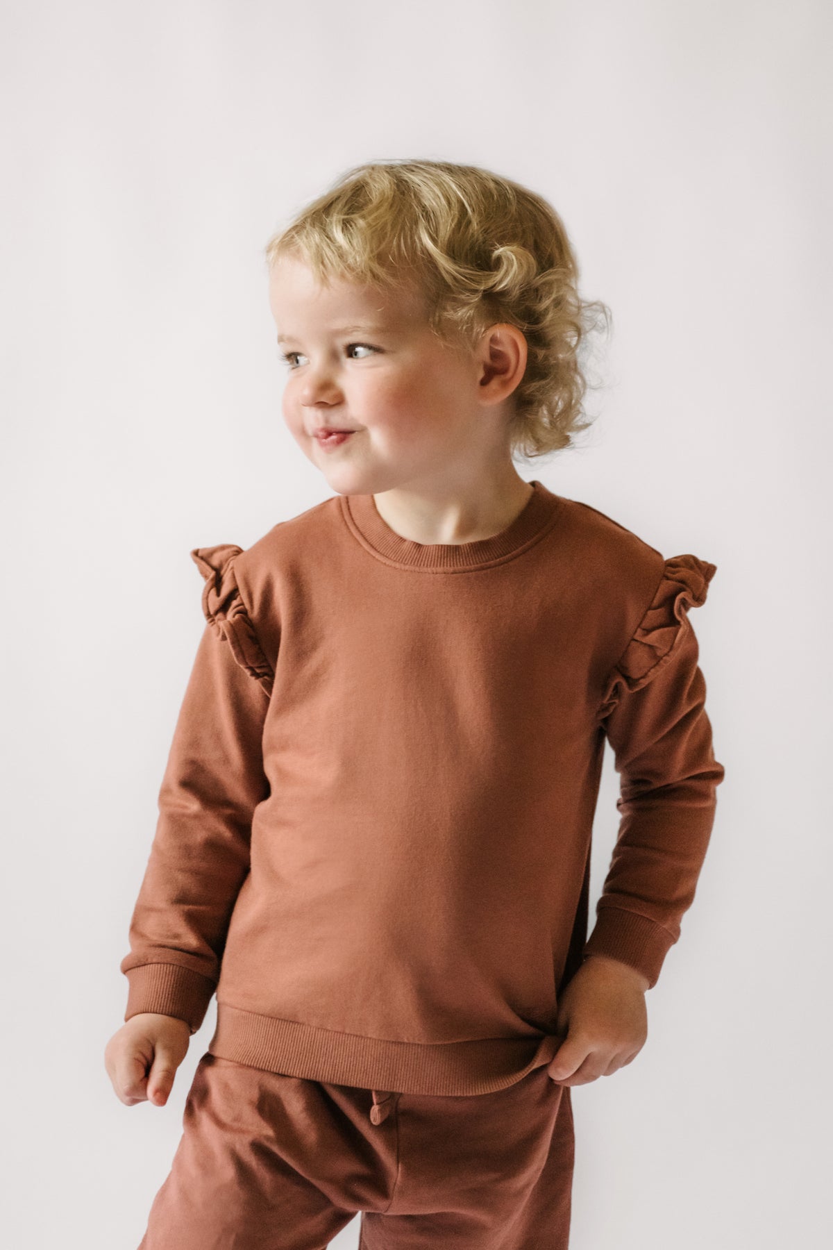 toddler french terry toddler ruffle sweatshirt clay pehr 2