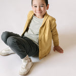 Pehr-French Terry Shawl Cardigan-Dijon-5