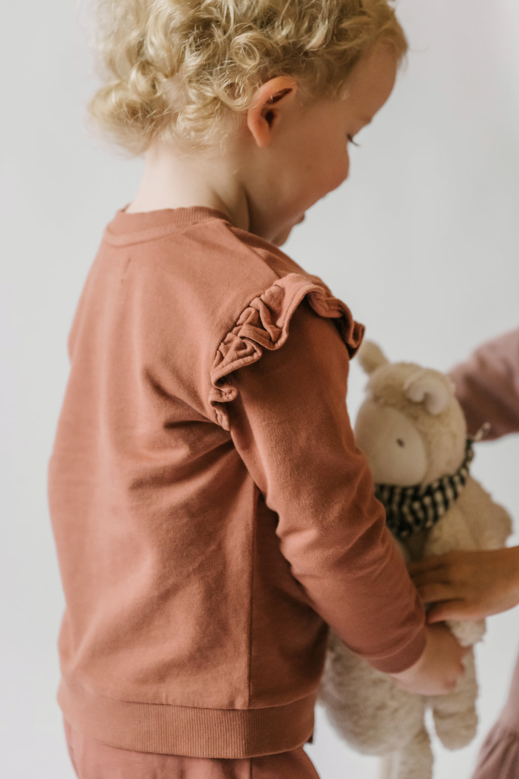 toddler french terry toddler ruffle sweatshirt clay pehr 4