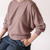 Women's French Terry Sweatshirt - Plum