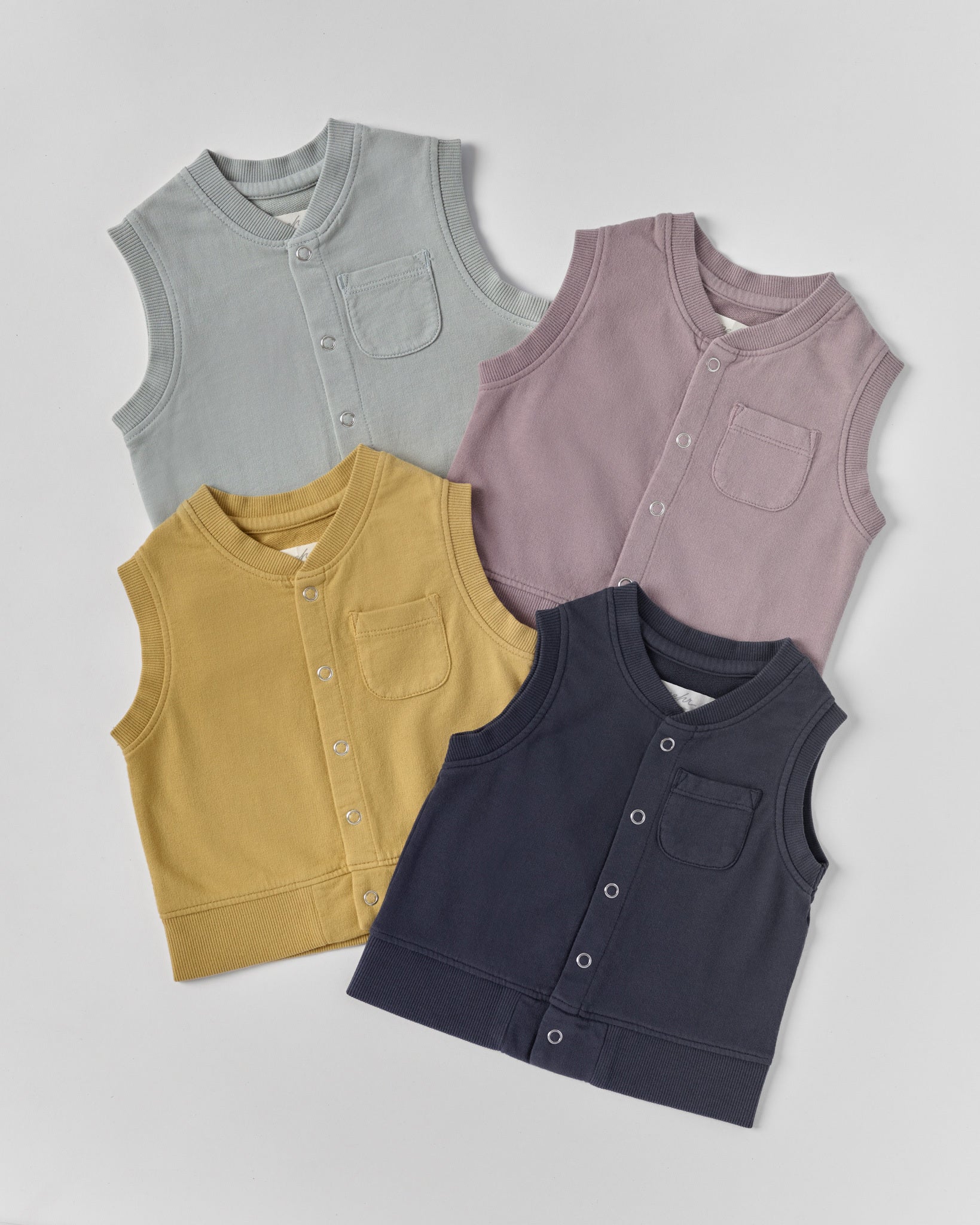 Pehr-French Terry Patch Pocket Vest-Ink Blue-9