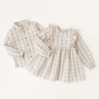 Holiday Check Button-Up Shirt - Noel- Collection Flat Lay