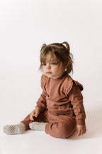 kids french terry matching set clay