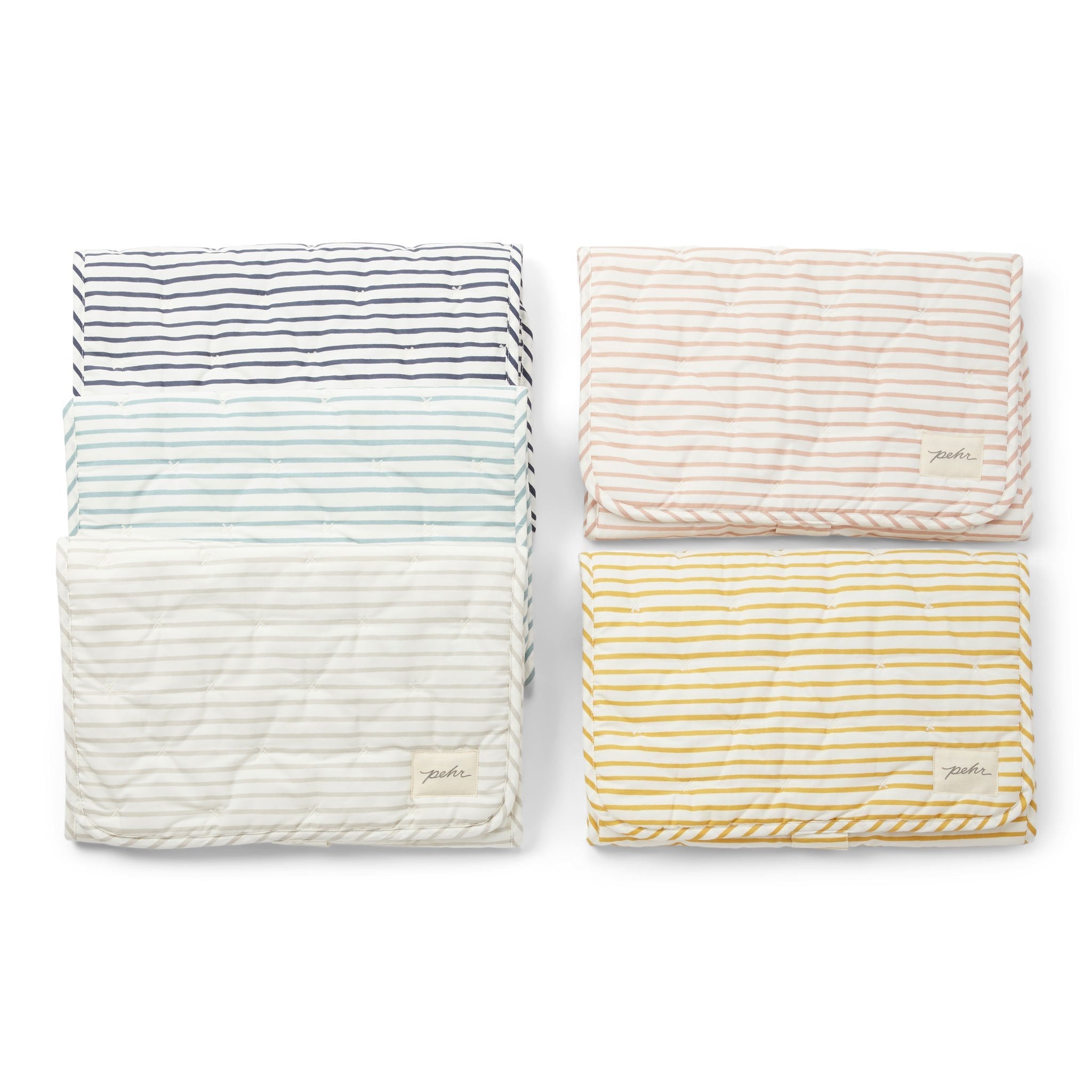 Pehr-Striped On the Go Portable Changing Pad-Stripes Away Pebble Grey-4