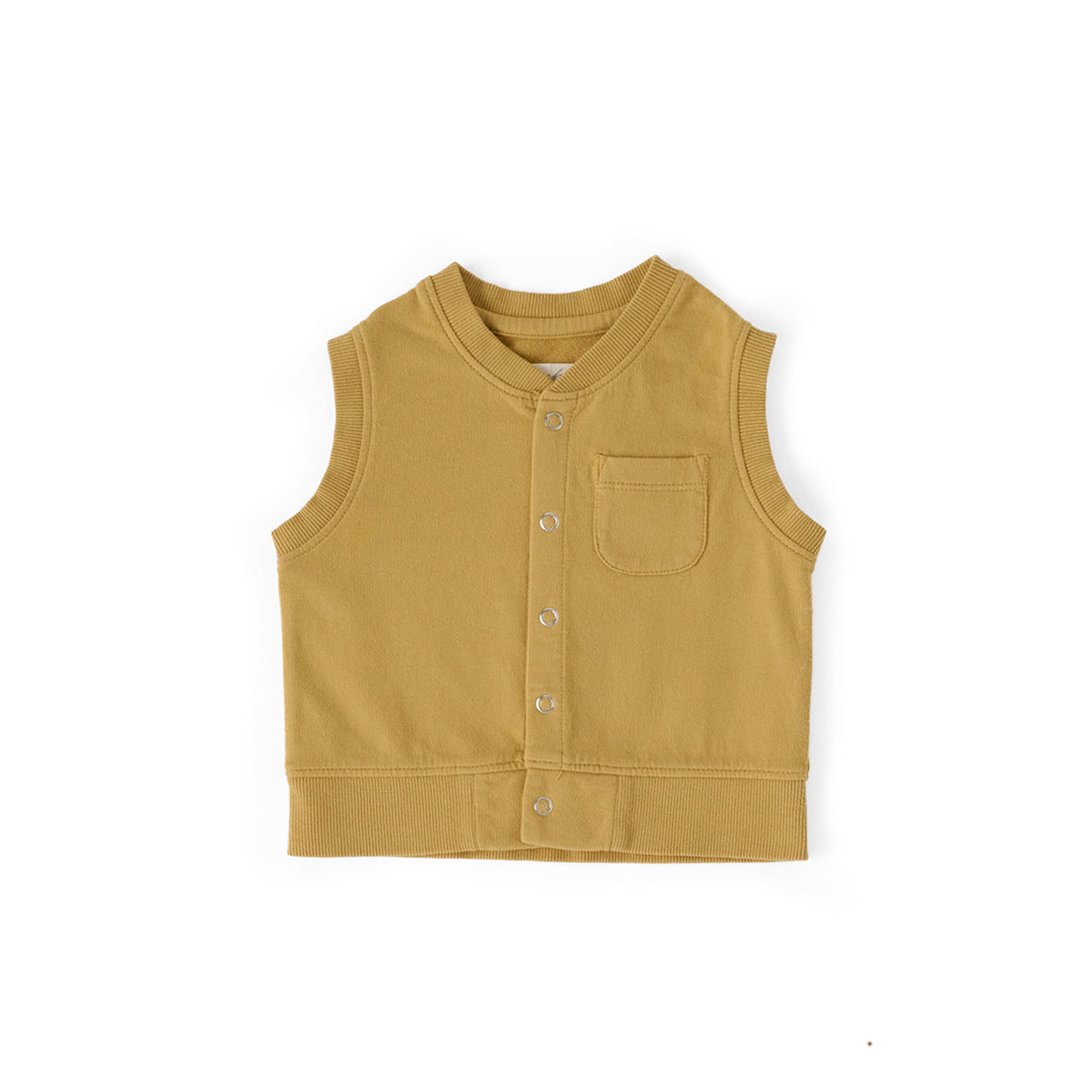 Pehr-French Terry Patch Pocket Vest-Dijon-1