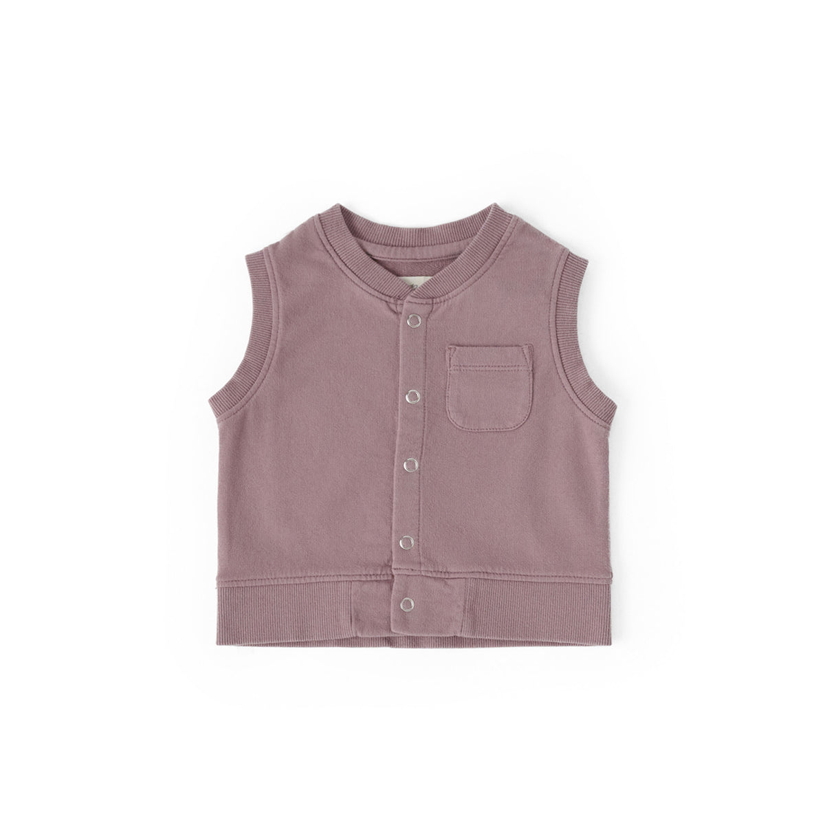 Pehr-French Terry Patch Pocket Vest-Plum-1