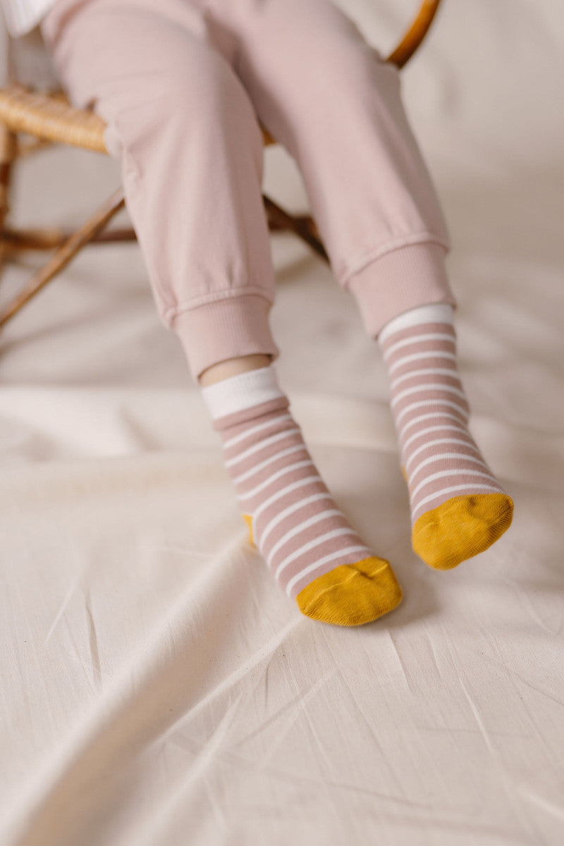 Pehr-Striped Crew Socks with Grips-Blossom Stripe-2