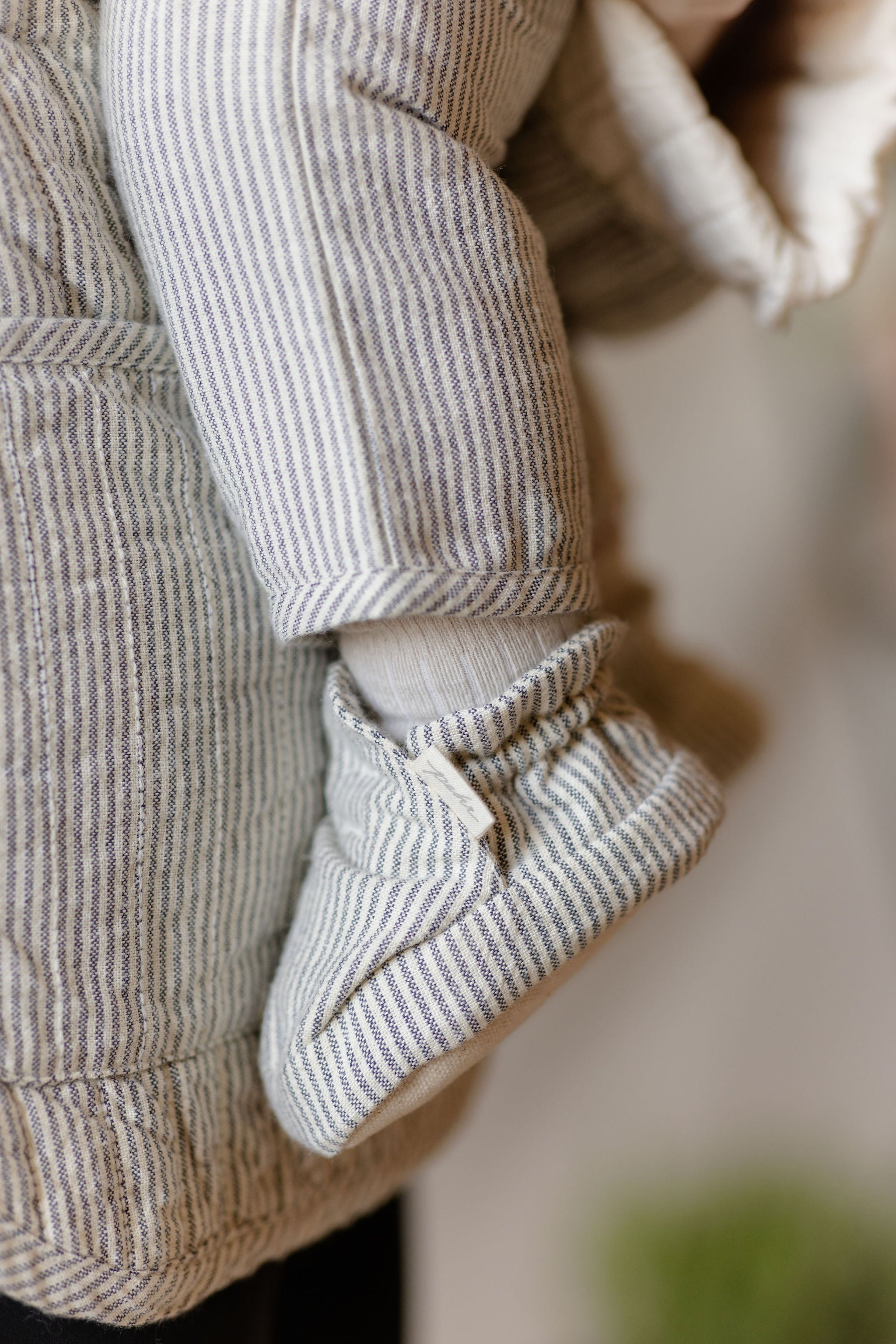 Pehr-Overall and Bootie Set-Railroad Stripe-3