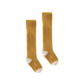 ribbed tights 2 pack ochre in yellows pattern