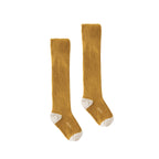 ribbed tights 2 pack ochre in yellows pattern