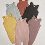 French Terry Overalls - Clay