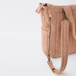 Twill Convertible Diaper Bag- Peony- Side Shot