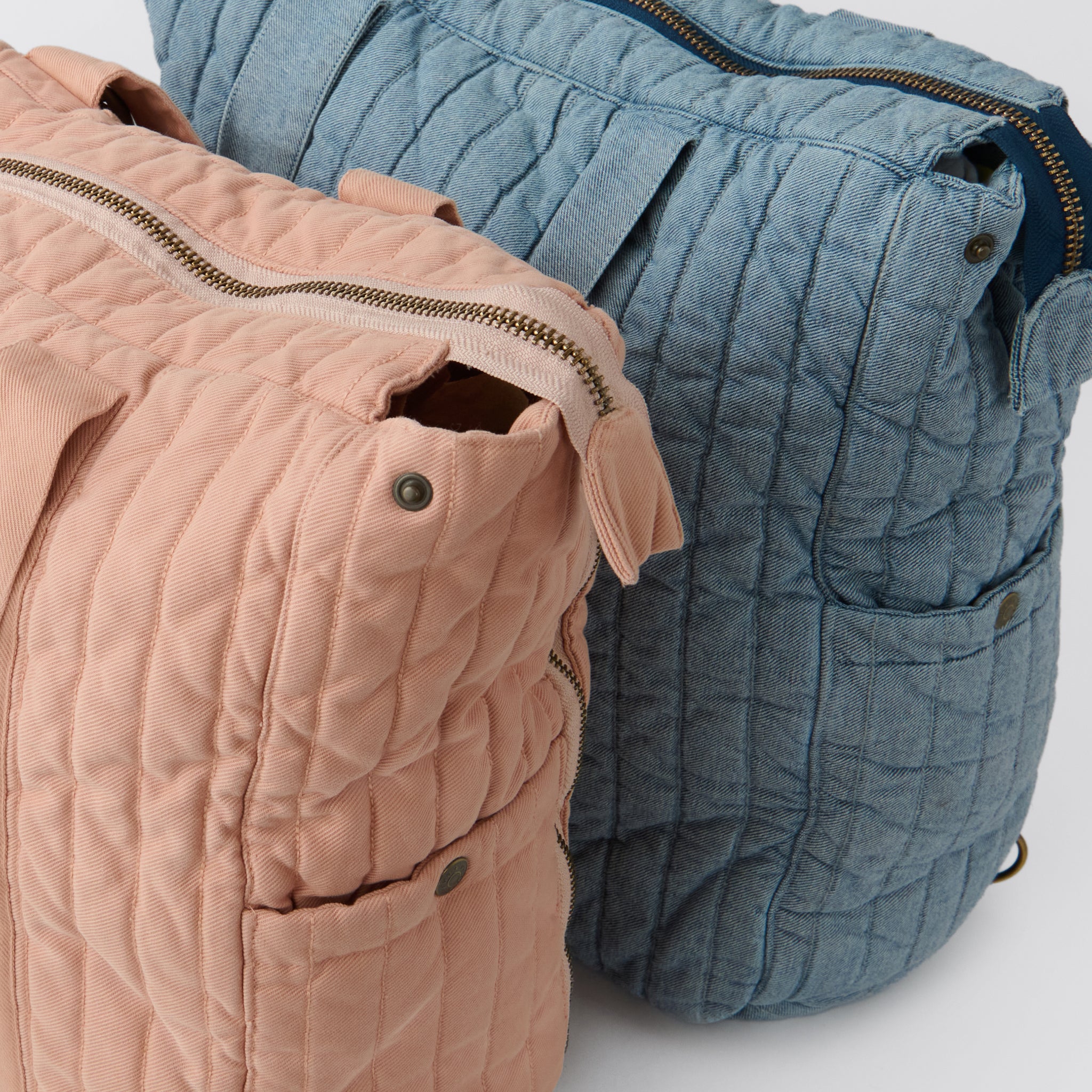 Soft Indigo and Peony Convertible Diaper Bag