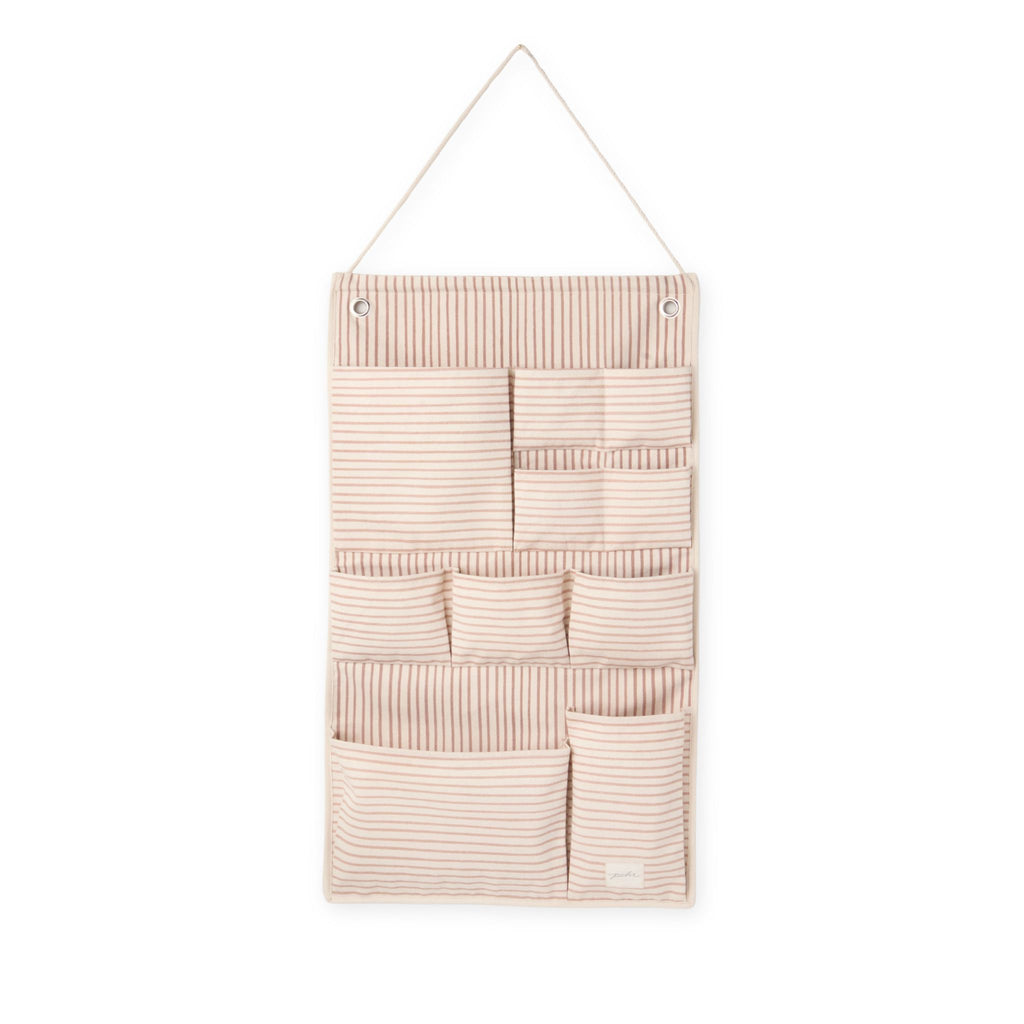 hanging wall organizer stripes away peony in pinks pattern