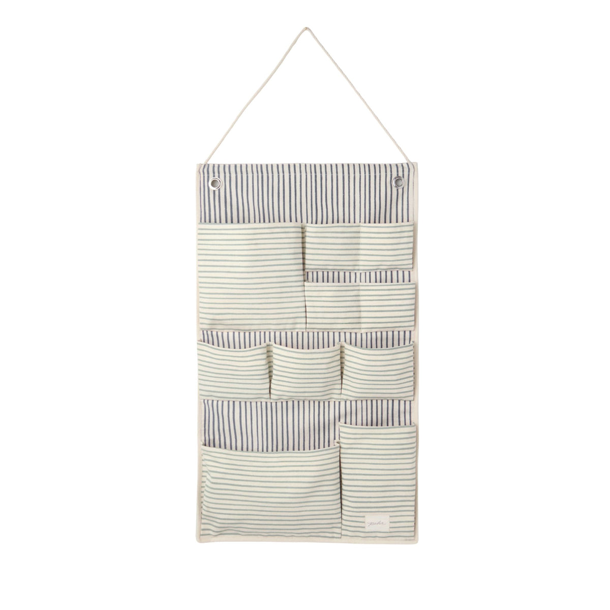 hanging wall organizer stripes away sea in blues pattern
