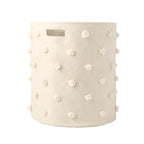 pom hamper natural in neutrals pattern w/ring