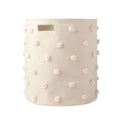 pom hamper blush in pinks pattern w/ring