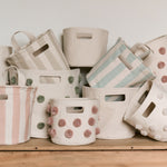 printed basket mini pin dot sea