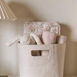 printed basket mini pin dot pebble