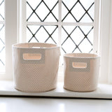 printed basket mini pin dot pebble