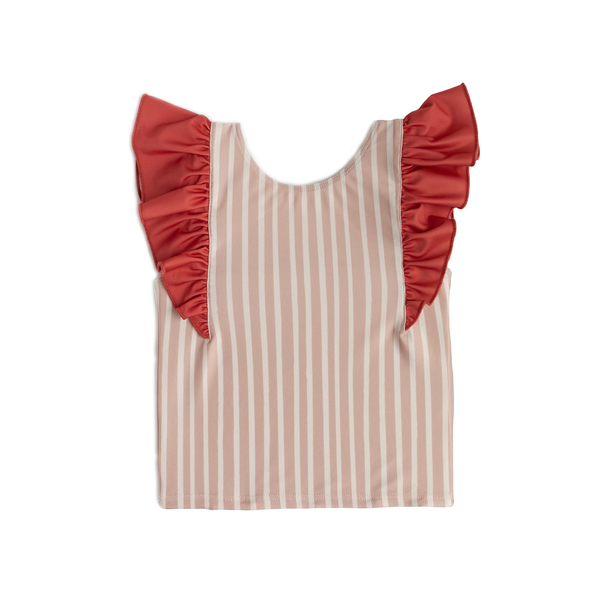 Ruffle Swim Tank - Peony - Tomato
