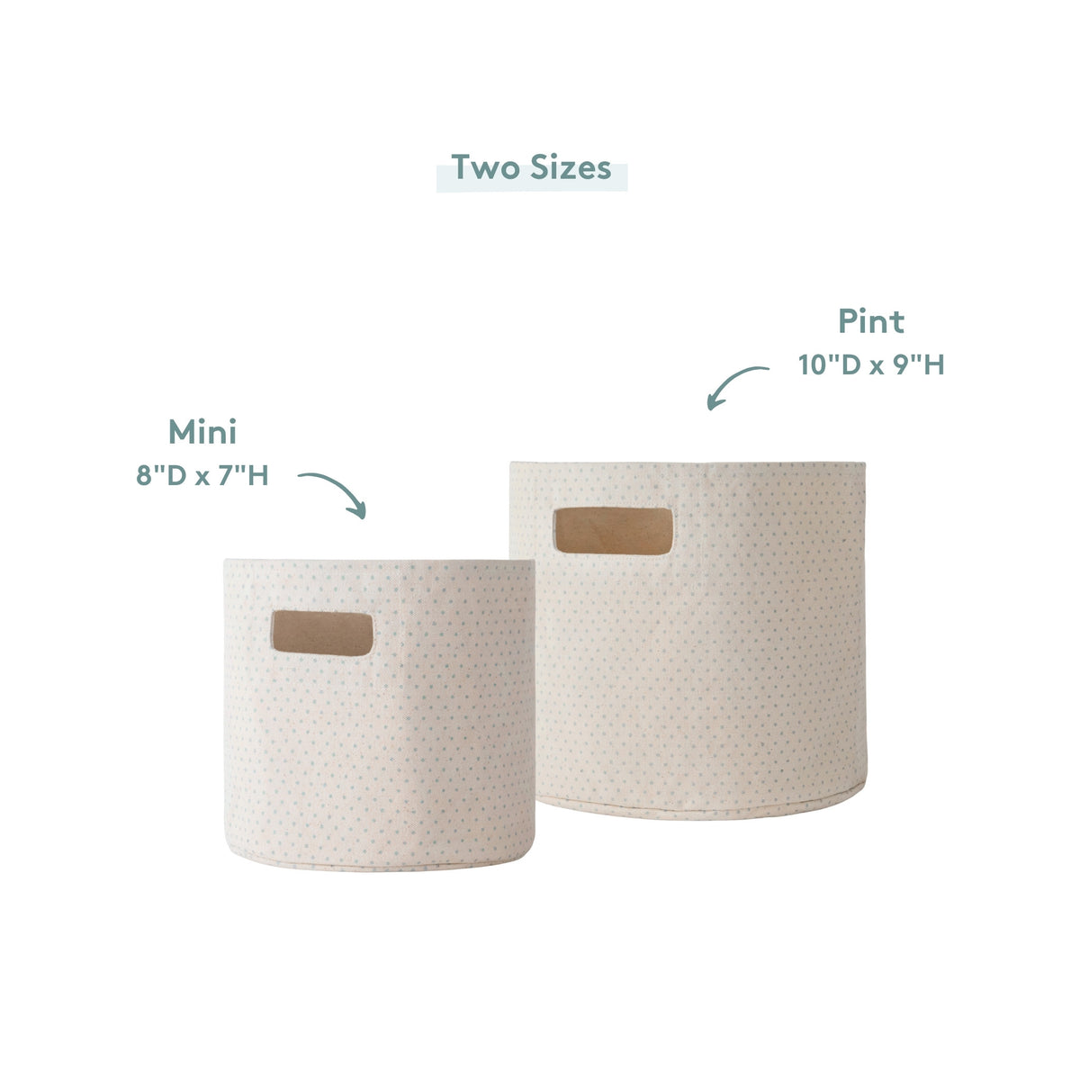 printed basket pint pin dot sea- size comparison