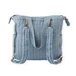 Soft Indigo Twill Convertible Diaper Bag- Back