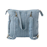 Soft Indigo Twill Convertible Diaper Bag- Back