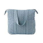 Soft Indigo Twill Convertible Diaper Bag- Front
