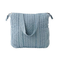 Soft Indigo Twill Convertible Diaper Bag- Front