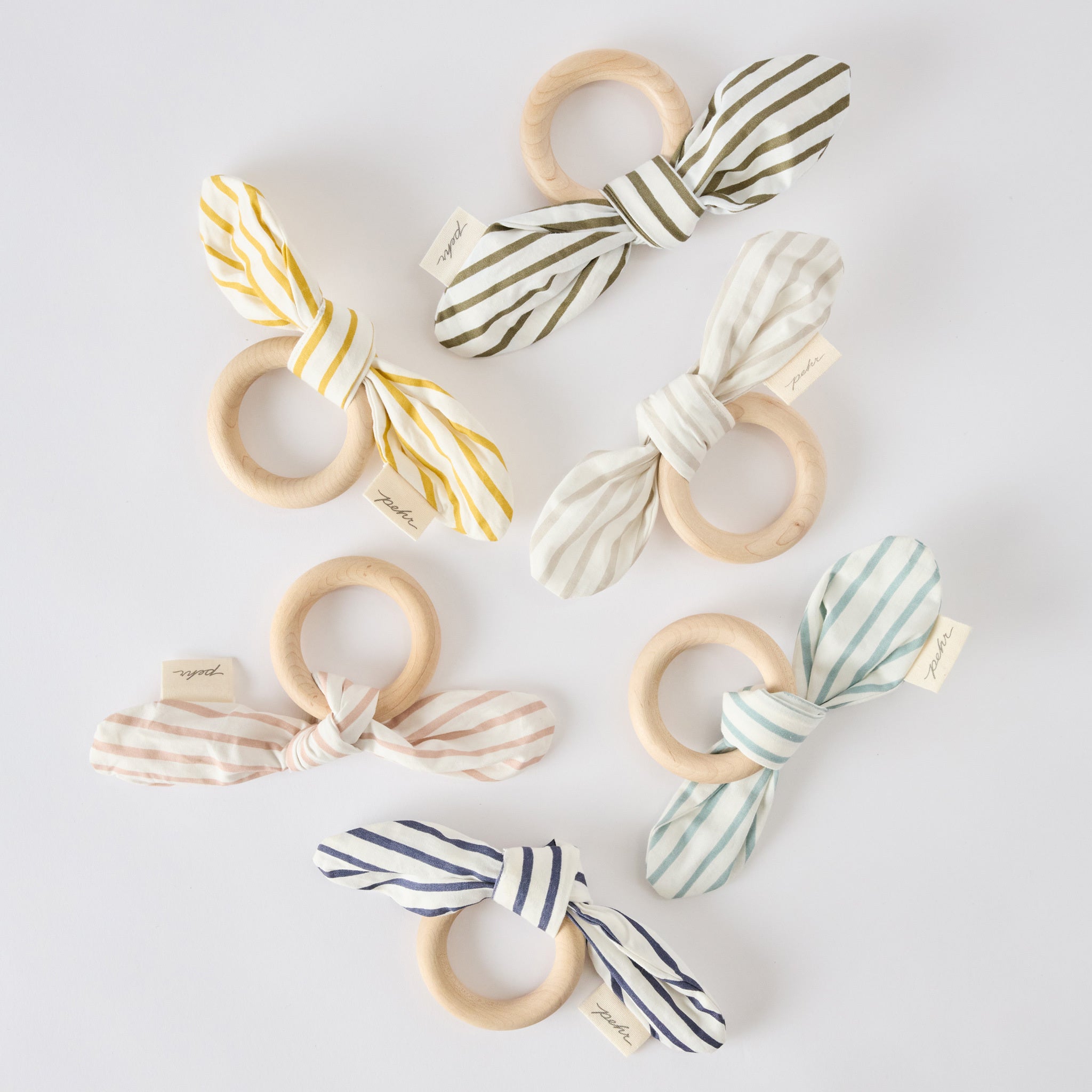 Pehr-Striped On The Go Teether-Stripes Away Olive-6