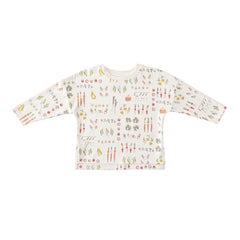 Pehr-Dropped Shoulder Long Sleeve Toddler Top-Veggie Patch-1