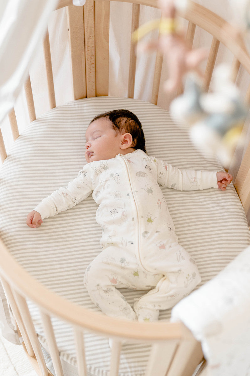 Pehr-Stokke x Pehr Fitted Sheet - V3-Stripes Away Pebble Grey Sleepi Mini-4