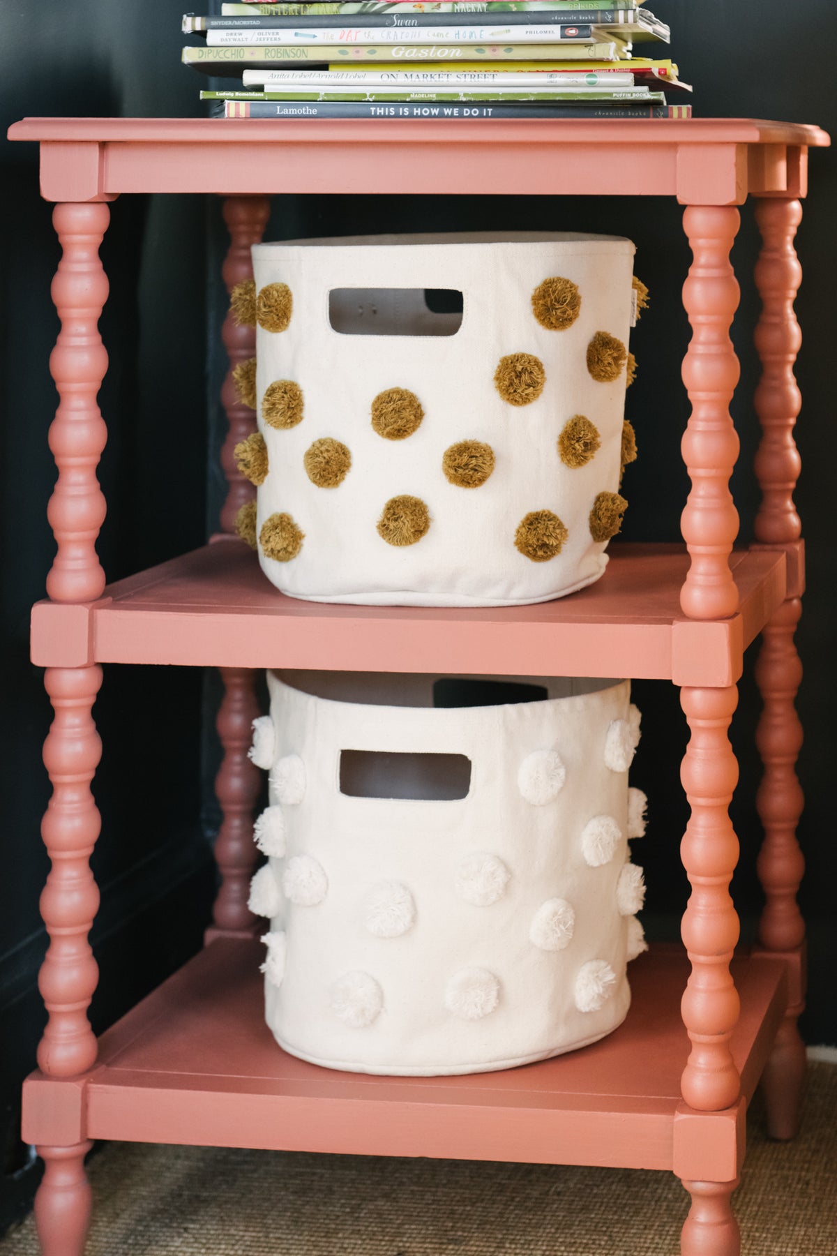 kids pom storage set natural