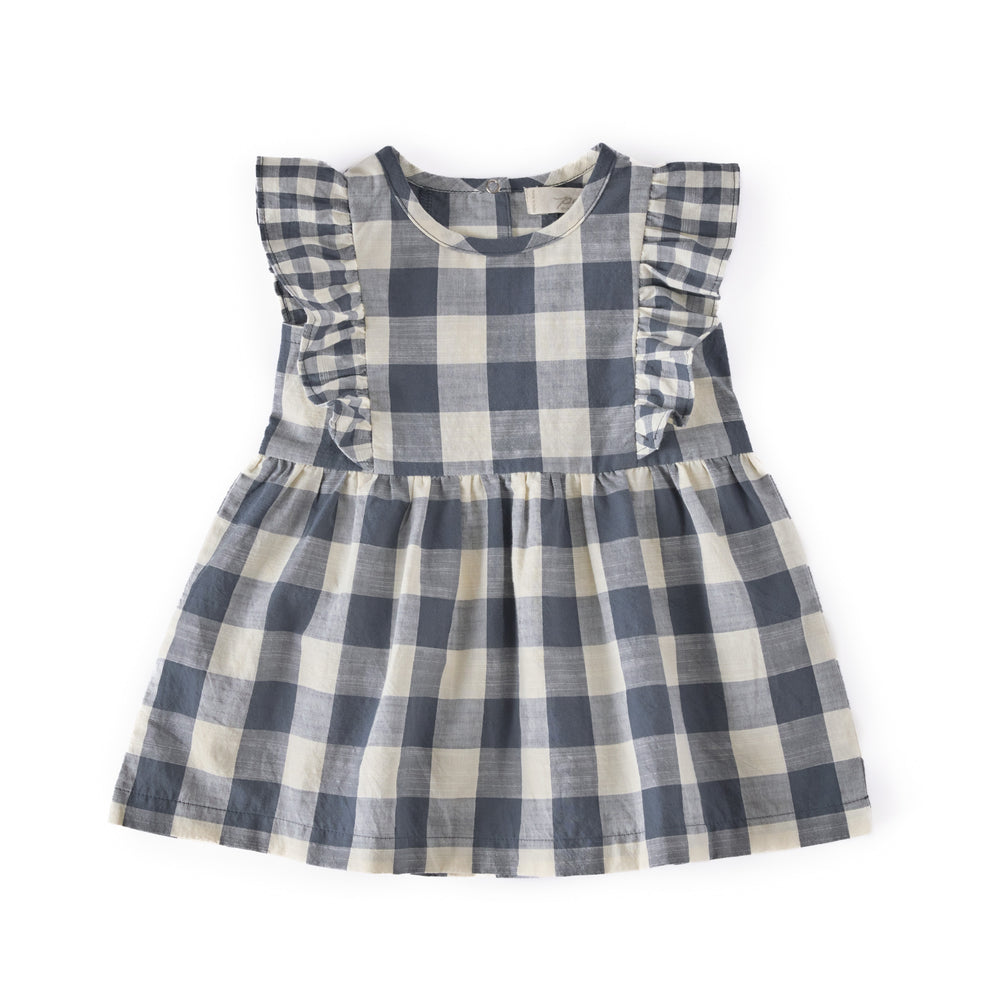 Checkmate Flutter Dress Dress Pehr Checkmate French Blue 6 - 12 mos. 
