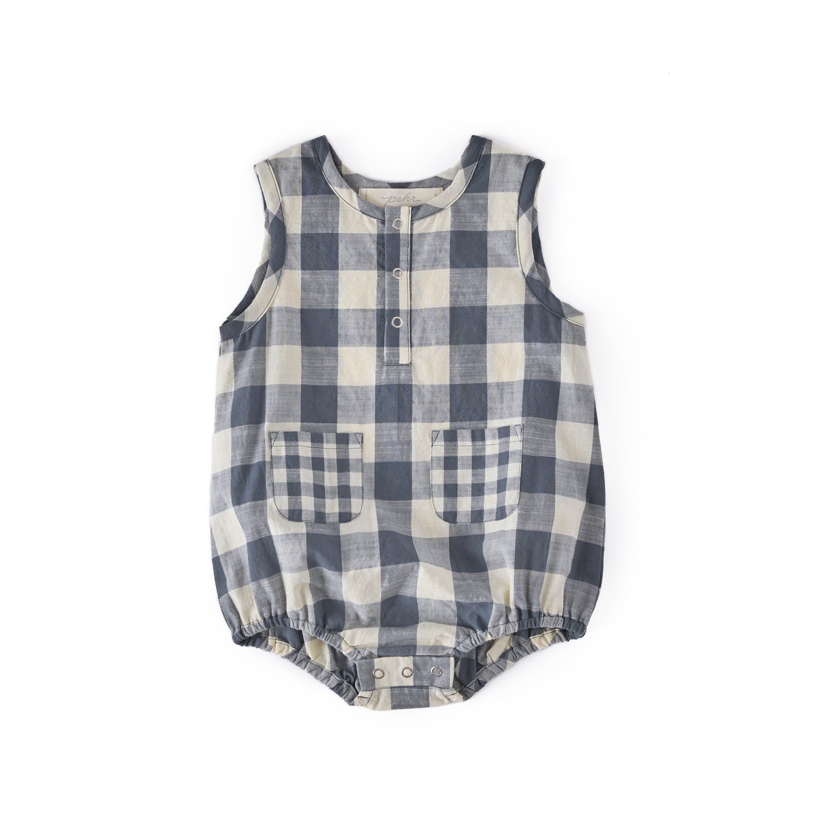 Pocket One-Piece One-Piece Pehr Checkmate French Blue 0 - 3 mos. 