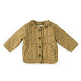 Coated Quilted Ruffle Jacket - Spotted- Front