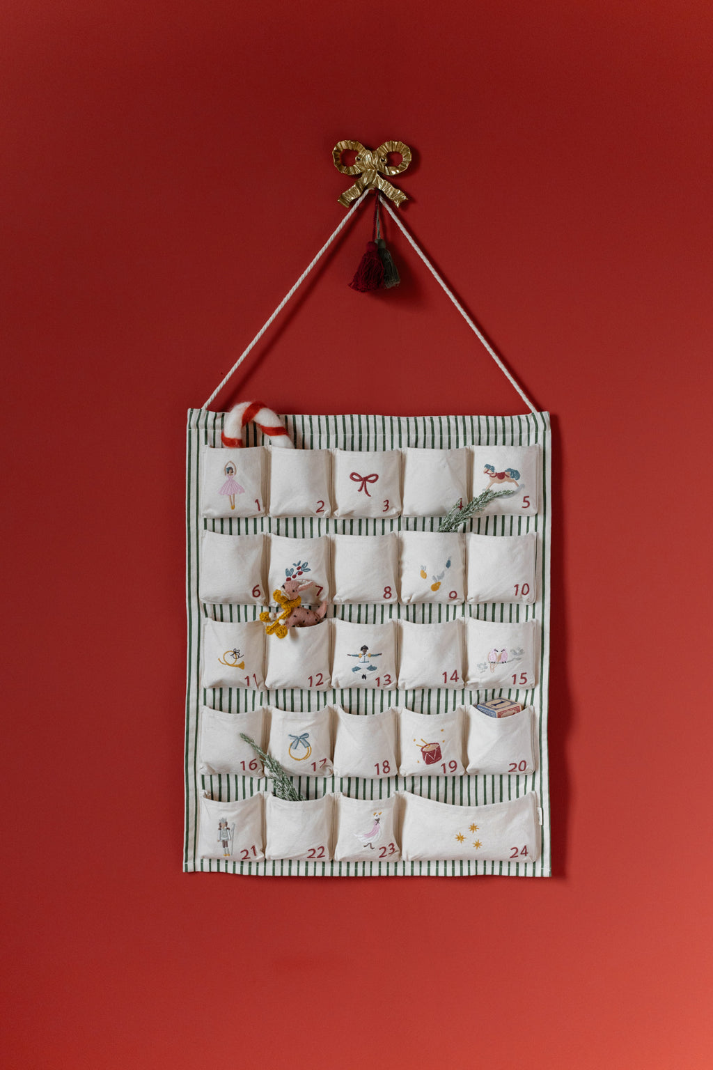 Advent Calendar - Countdown to Christmas- Hanging- Holiday- Decor