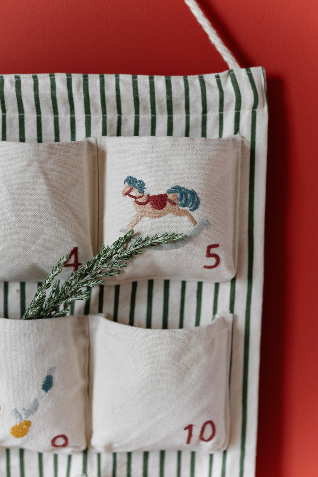 Advent Calendar - Countdown to Christmas- Hanging- Holiday- Decor- Up Close Pockets