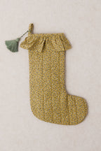 Holiday Stocking Ruffle - Spotted- Animal print with sage tassel
