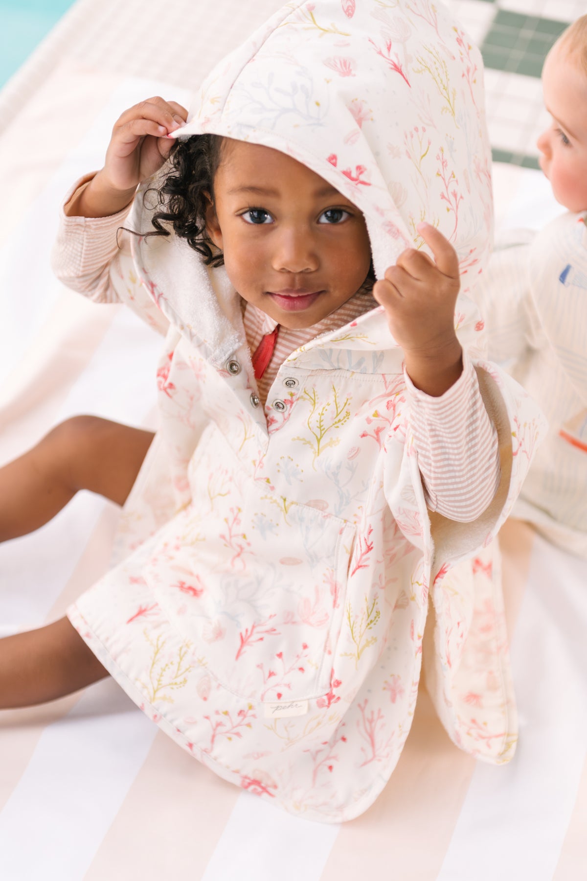 hooded poncho towel sea bloom