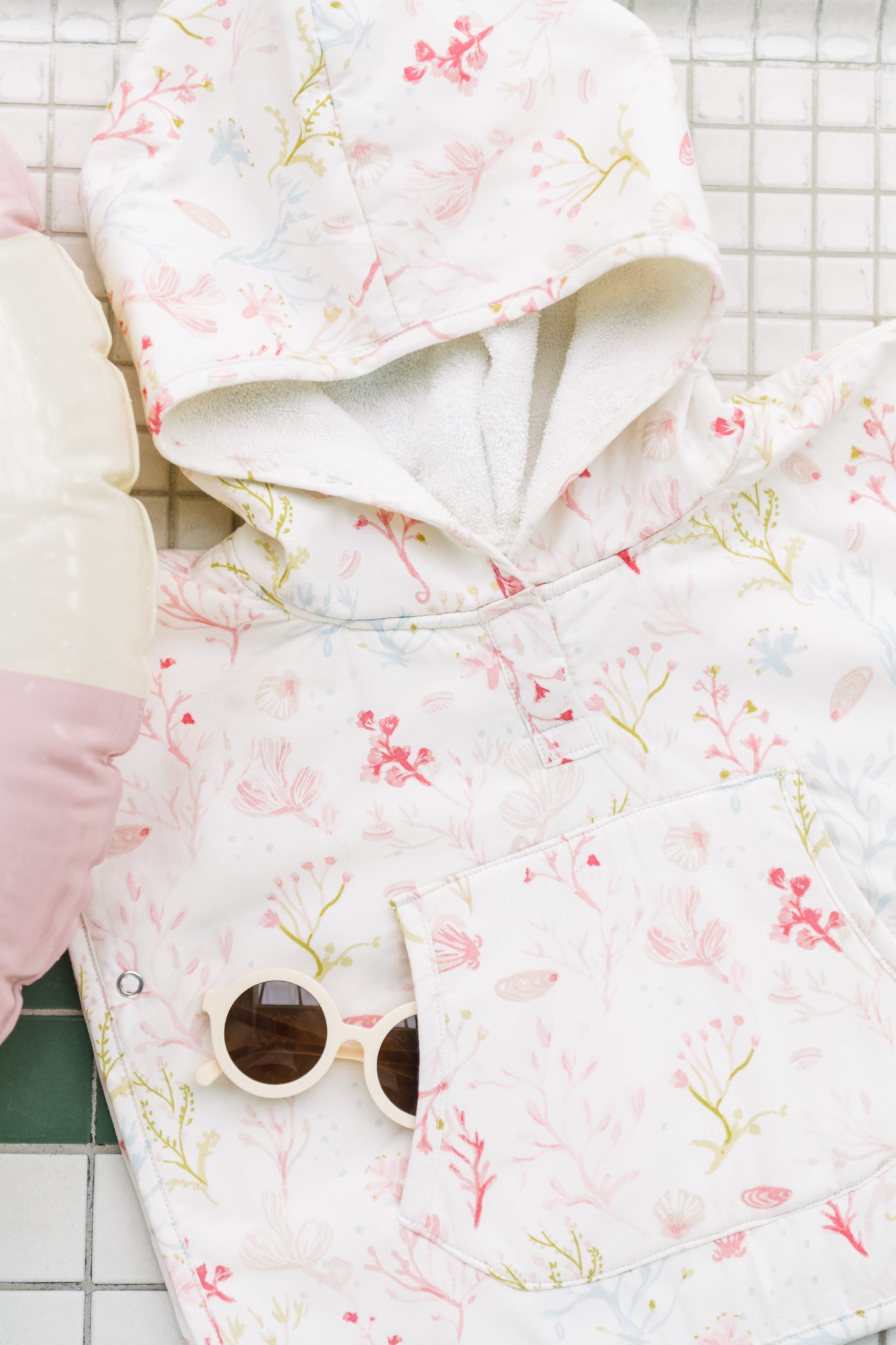 hooded poncho towel sea bloom