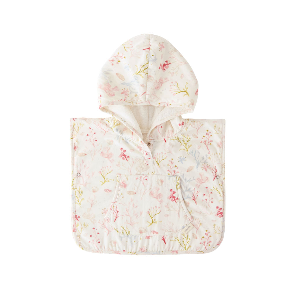 hooded poncho towel sea bloom