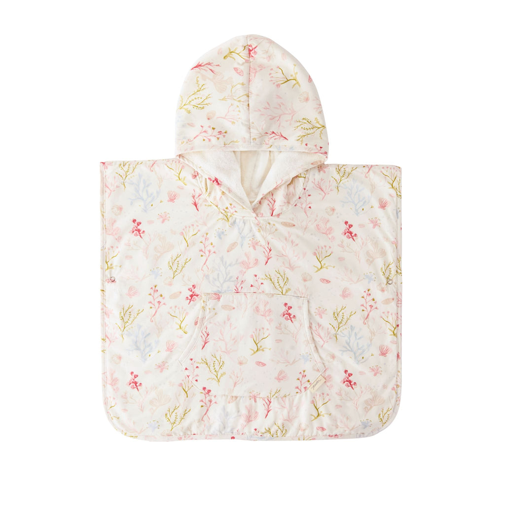 hooded poncho towel sea bloom