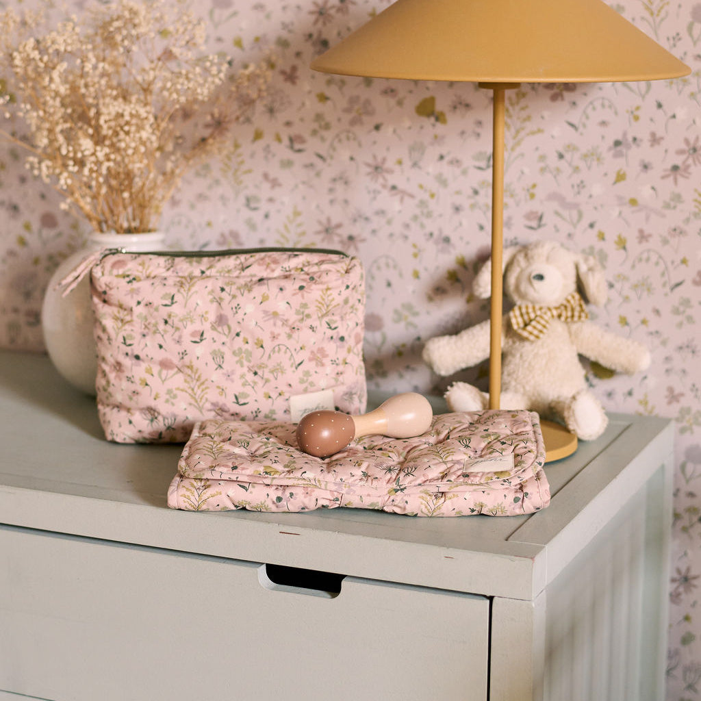 On The Go Pouch - Wildflower- Matching Nursery- Pink Floral