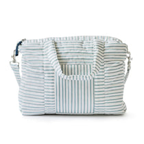 weekender bag stripes away deep sea in blues pattern