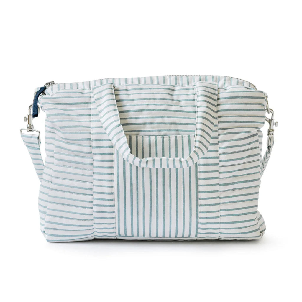 weekender bag stripes away deep sea in blues pattern